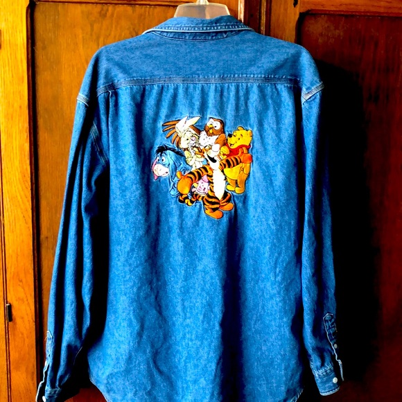 Disney store large denim shirt characters on back Large - Picture 1 of 3